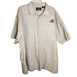 RedHead- Men’s Bass Fishing Embroidered Button Short Sleeve Shirt 2XLT Khaki